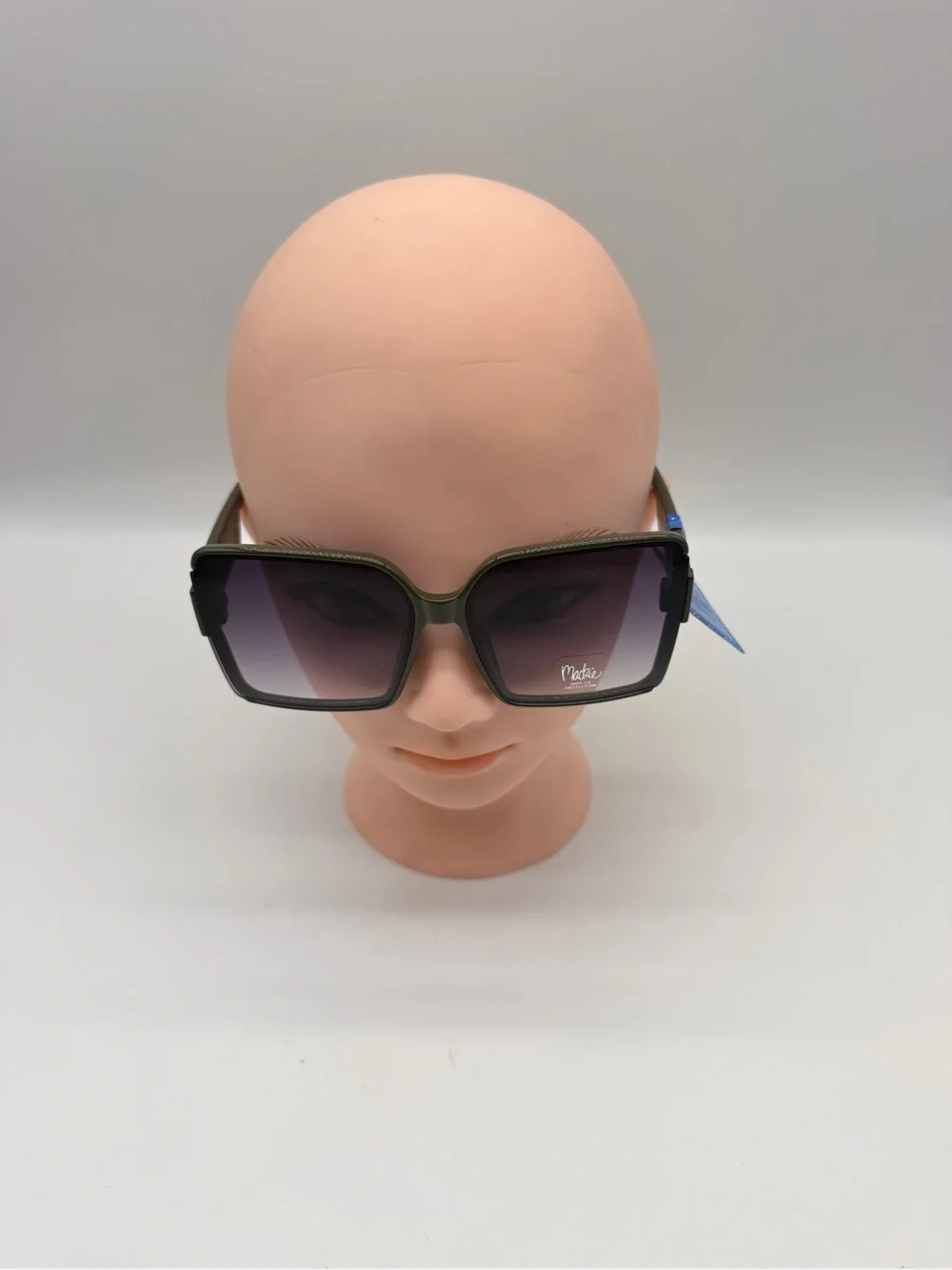 Bob‎ Mackie Oversized Square Sunglasses - Black Frame, Purple Gradient Lenses